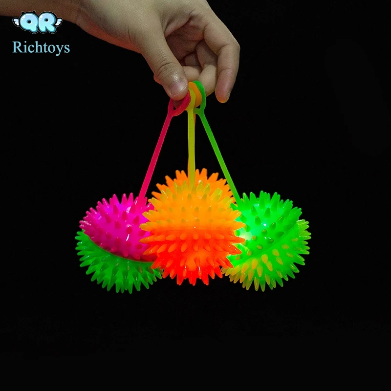 Gnawsome Small Squeaker Low Price Colorful Flashing Spike Ball With Led ...