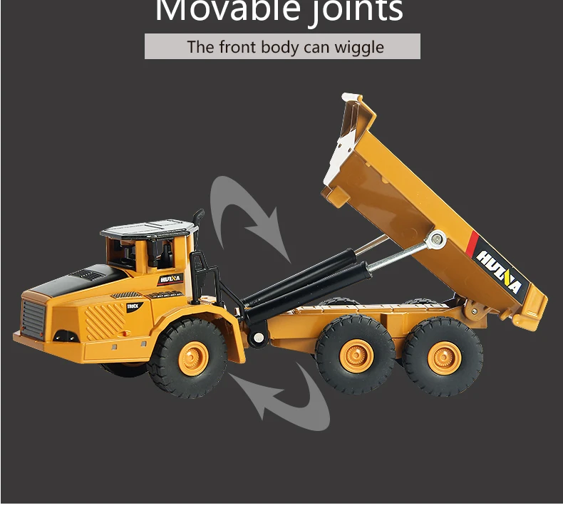 TongLi toy 1/50 Huina 1712 diecast model alloy truck car professional enginering construction model vehicle dump truck