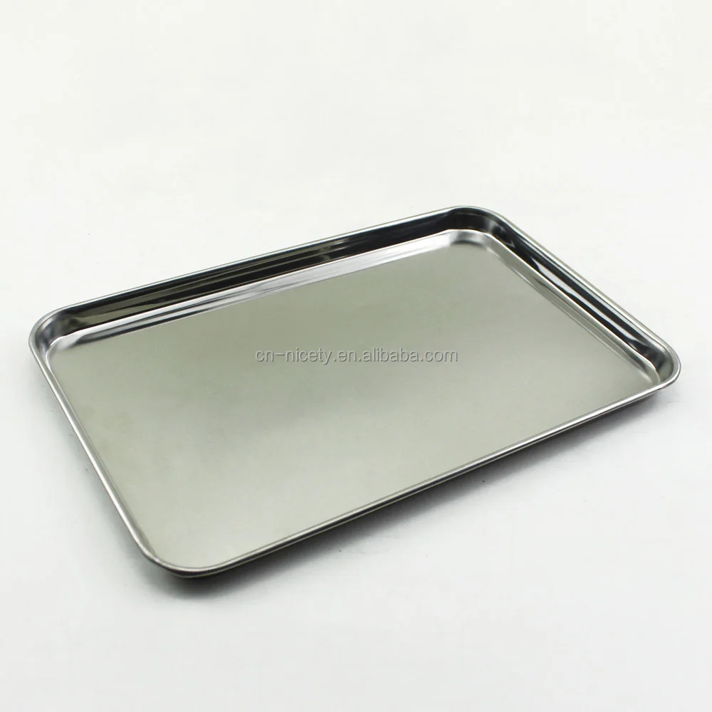 Nicety Bulk Sale Rectangular Flat Stainless Steel Food Serving Tray For