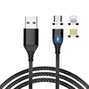 Night glow durable magnetic usb cable 3.0 type-c data cable diamond LED indicator light