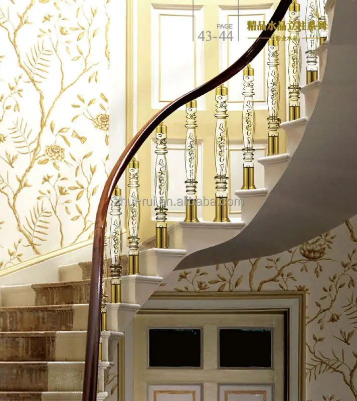 Buy Luxury Arcylic Stair Balustrade / Crystal Glass Stair Handrail
