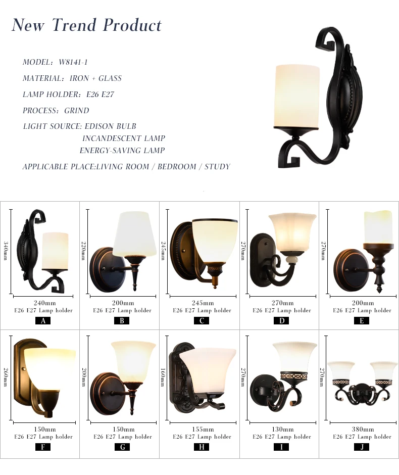 Hot sale modern lamps decorative moroccan white iron wall lamp