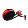 2-in-1 Micro USB+Type C to USB 2.0 Fast Charging and Data Sync Retractable comb Cable
