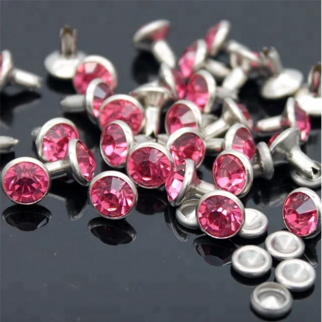 New 7mm Open End Garment Strass Rivet Crystal Rhinestone Rivet For Jean