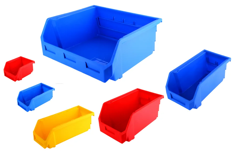 Stackable Storage Bins Plastic Parts Tray Wall Mount Small Container Organizer 