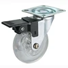 WBD 2 inch double brake silence clear pu transparent castor wheel