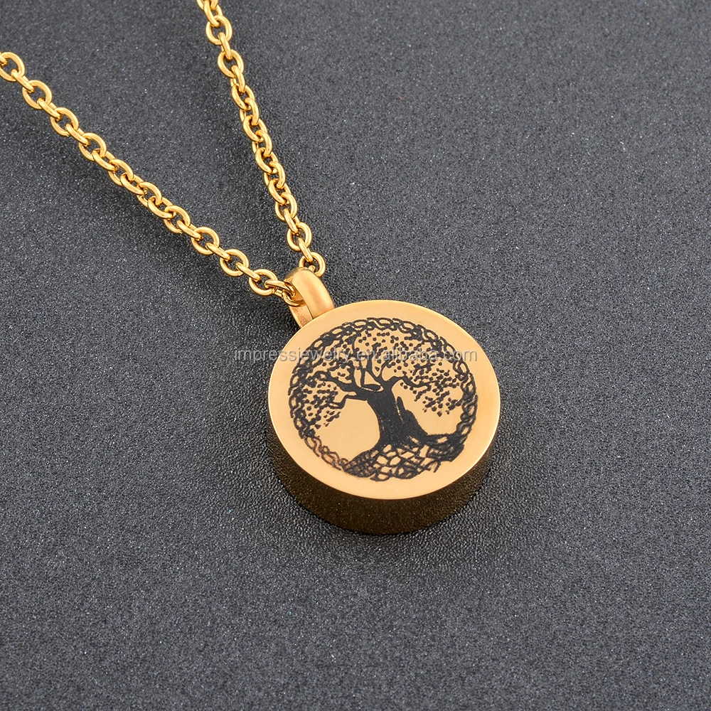 Stainless Steel Cremation Urn Necklace - Pendant For Ashes With Funnel Kit, Guardian Angel Quote