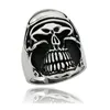 Surgical Steel Biker Skull Ring With Helmet And Goggles