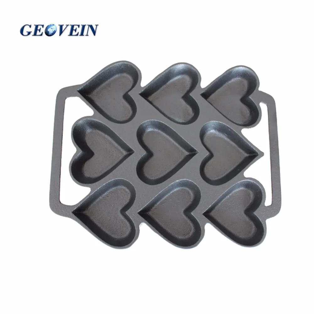 Cast Iron Bakeware Cast Iron Heart Shaped Muffin Pan Cookie Mold