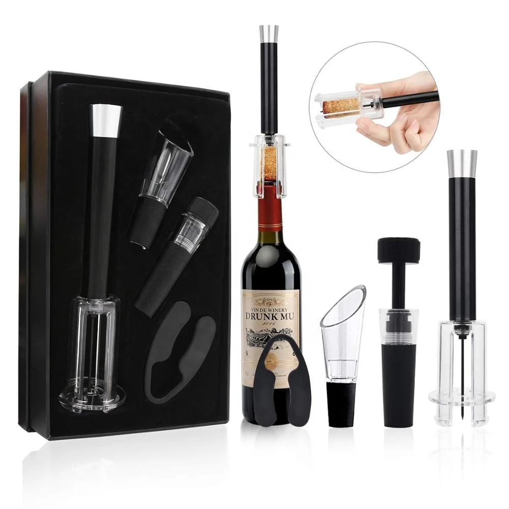 Wine Air Pressure Pump Opener Set Needle Bottle Cork Remover Accessory Tool Kit With Pour Foil Cutter And Vacuum Stopper Wine Air Pressure Pump Opener Set Needle Bottle Cork Remover Accessory Tool Kit With Pour Foil Cutter And Vacuum Stopper