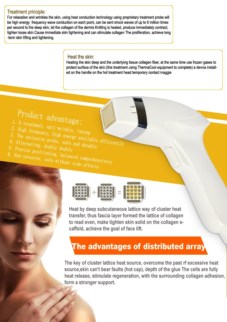 professional thermagic fractional rf skin tightening machine/radio frequency facial machine for sale