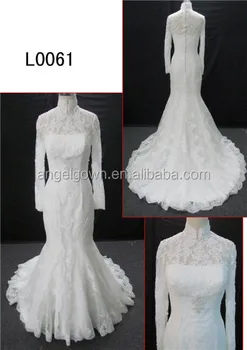 Long Sleeve High Neck Mermaid Lace Wedding Dress For Long Sleeve High Neck Mermaid Lace Wedding Dress For Mannequin