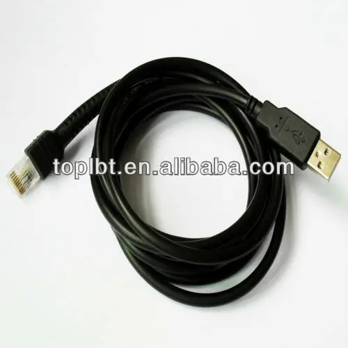 Motorola Symbol LS2208 LS4208 DS9208 Barcode Scanner USB to RJ45 Coiled Cable 3m