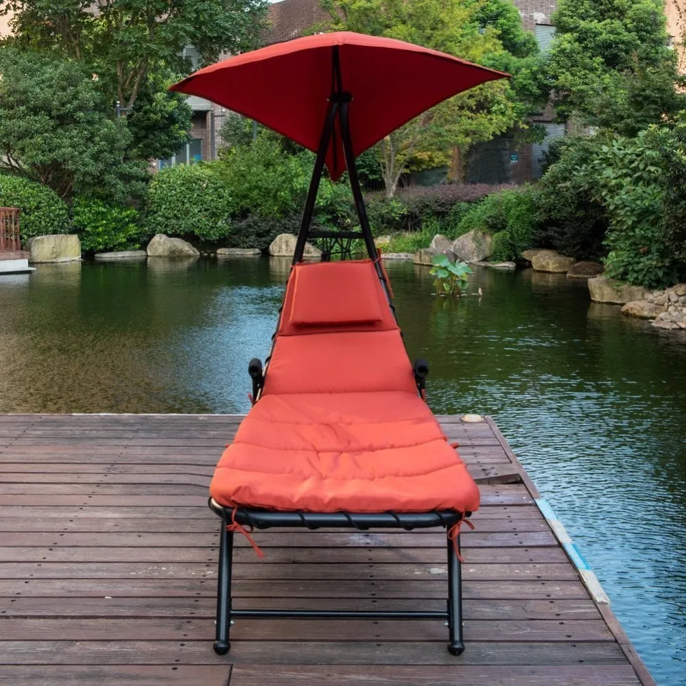 Garden Dream Chaise Lounger Chair With Sun Shade Canopy - Buy Dream ...