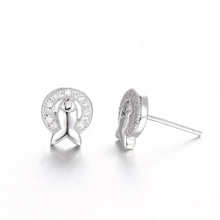 Fashion Earring Self Piercing Sleeper Earrings Silver Self Piercing
