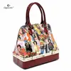 Cappuccino factory wholesales Magazine Cover Collage Box Dome Satchel for Women