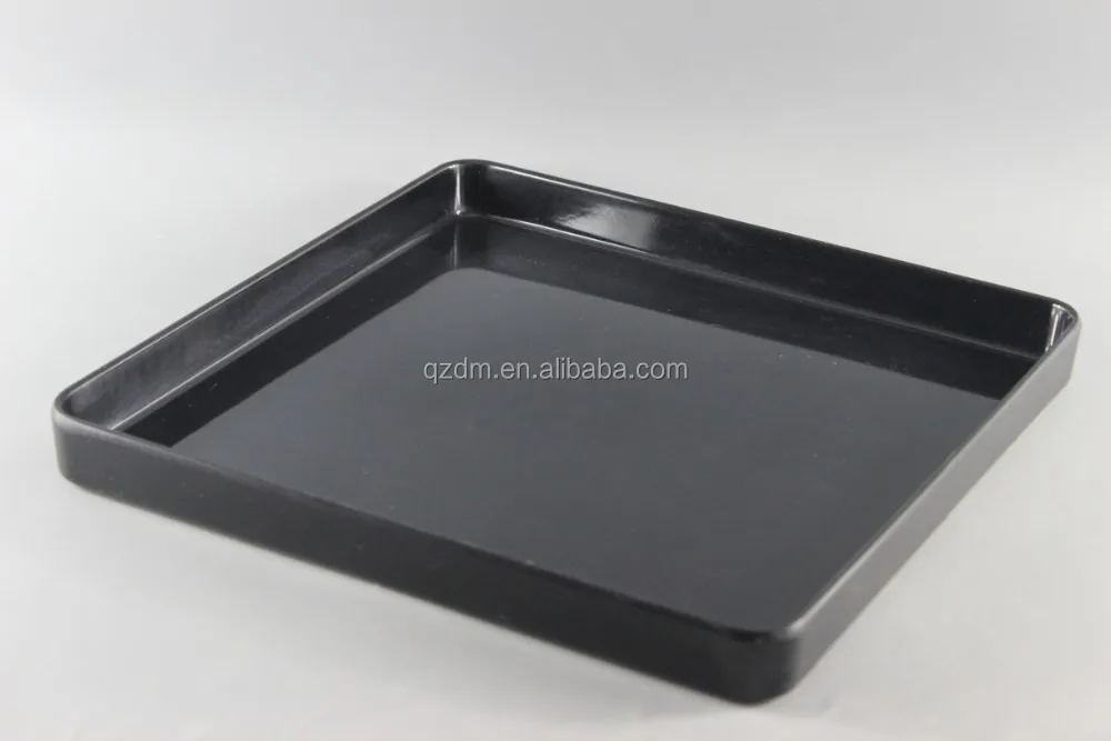 31x31cm Melamine Black Tray/Square Plastic Tray