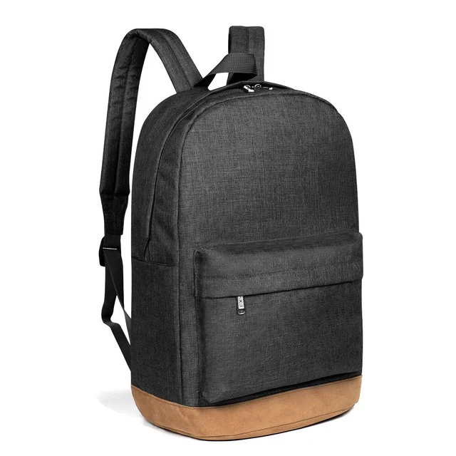 Unisex Adult Classic Water Resistant Plain Mens Black School Backpack