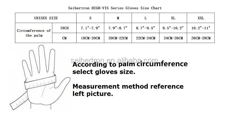 safety glove size chart-1