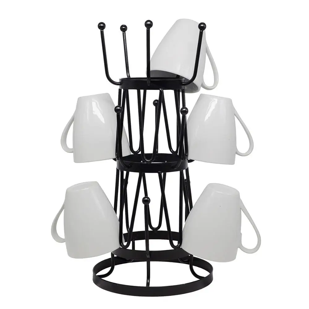 Metal Wire Cup Rack Holder,Stylish Steel Mug Tree Holder Organizer Rack