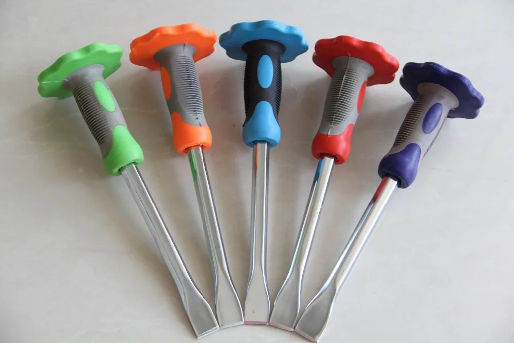 good quality of cold chisel with rubber handle 8"*16 -043