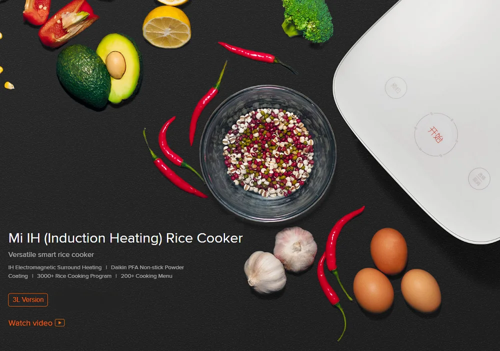 Xiaomi Mijia Rice Cooker 3L IH Smart Electric 220V Appointment IH Heating PFA Powder Coating Cookers APP WiFi Control EU White 