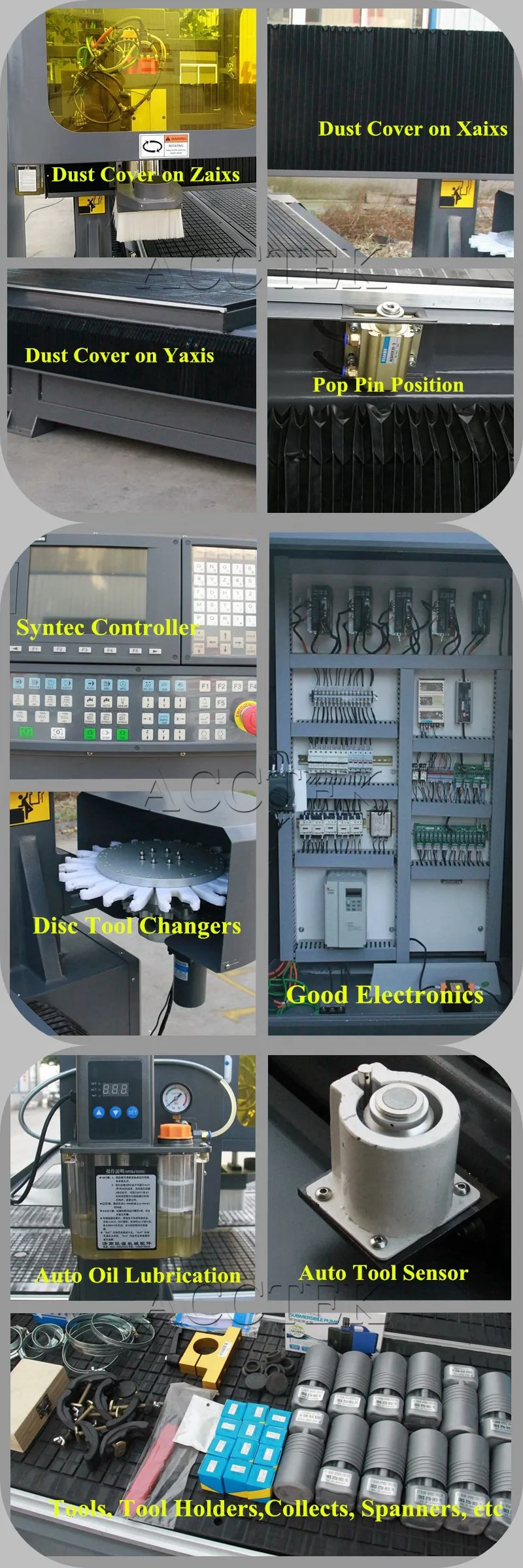AccTek woodworking cnc router 1325 1530 with rotary axis/New and surprise 4axis wood cnc router auto tool changer