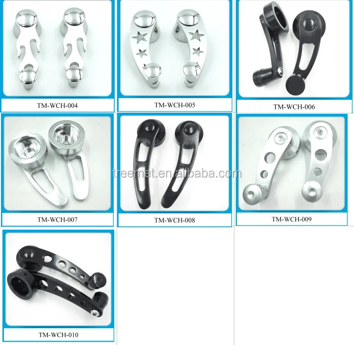 Universal Aluminum Window Crank Handle Pair Black For Mitsubishi Honda