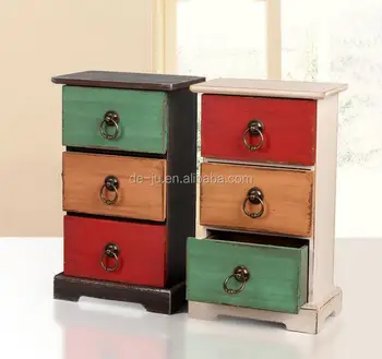 Three Layer Cabinet Wooden Multi Drawer