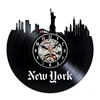United State New York Cityscape Decorative Wall Clock 12" Vintage Vinyl Clock LP Record Clock Timepiece Home Decor