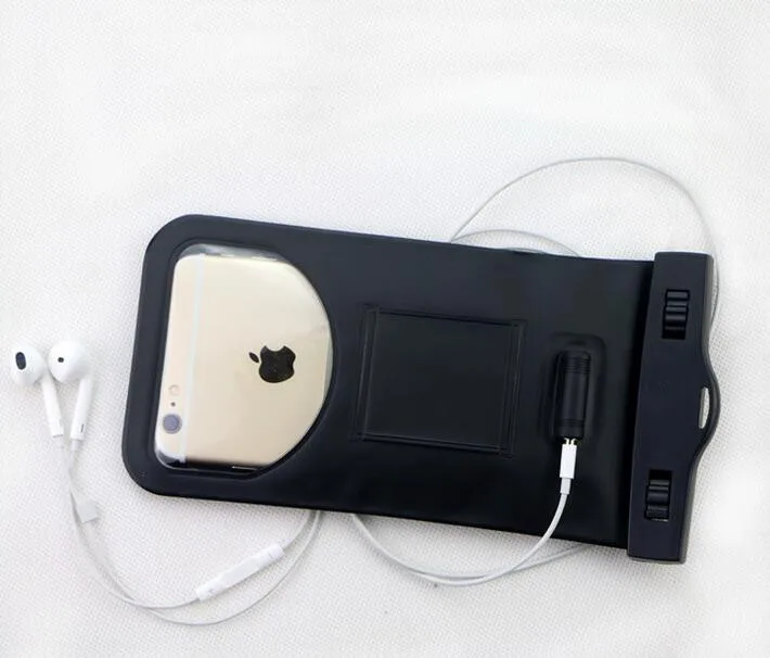 OEM factory pvc cellphone case pvc waterproof mobile pouch with earphones New style waterproof pouch for iphone 7
