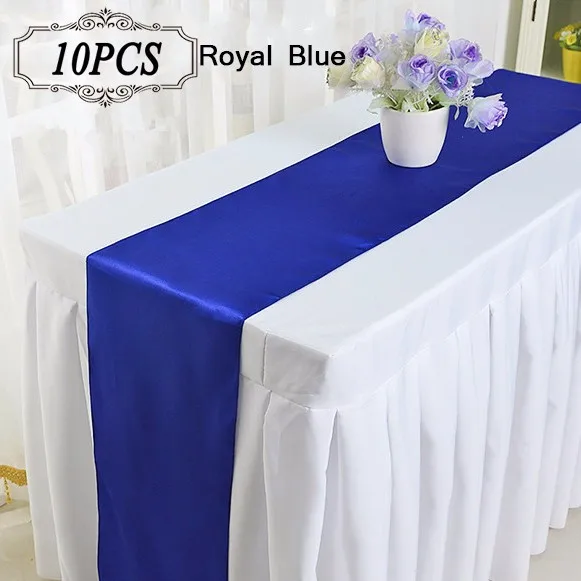 Wholesale Satin Fabric Navy Blue Table Runner Forwedding Party Event