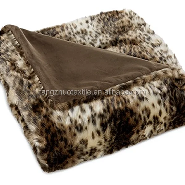 Polyester Microfiber Mink Blanket Faux Fur Throw Reversible Blanket