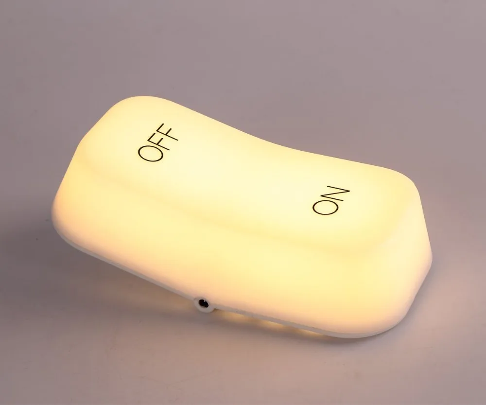 Novel LED baby night light with ON-OFF button shape and gravity sensor