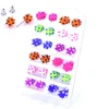 12pairs Set Man Made Soft Silicone Ball Double Colors Head Ear Studs