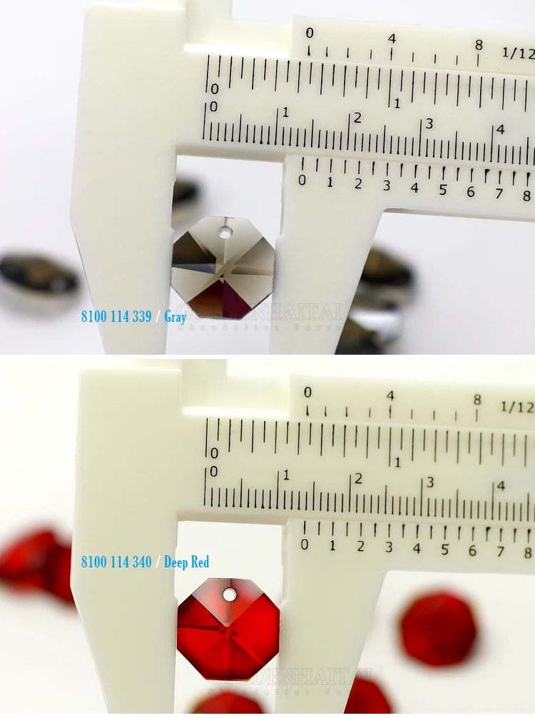 Single Hole Crystal Glass Octagon Beads 14mm Real Solid Colors For Diy