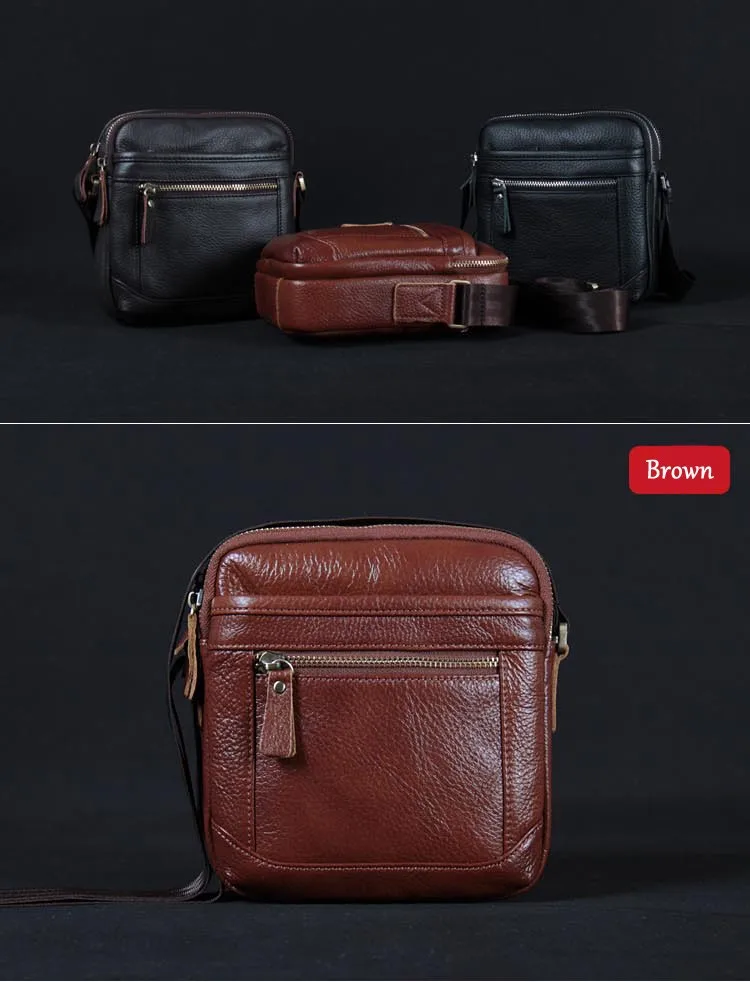 2015 Genuine leather small messenger bags for men male casual real ...