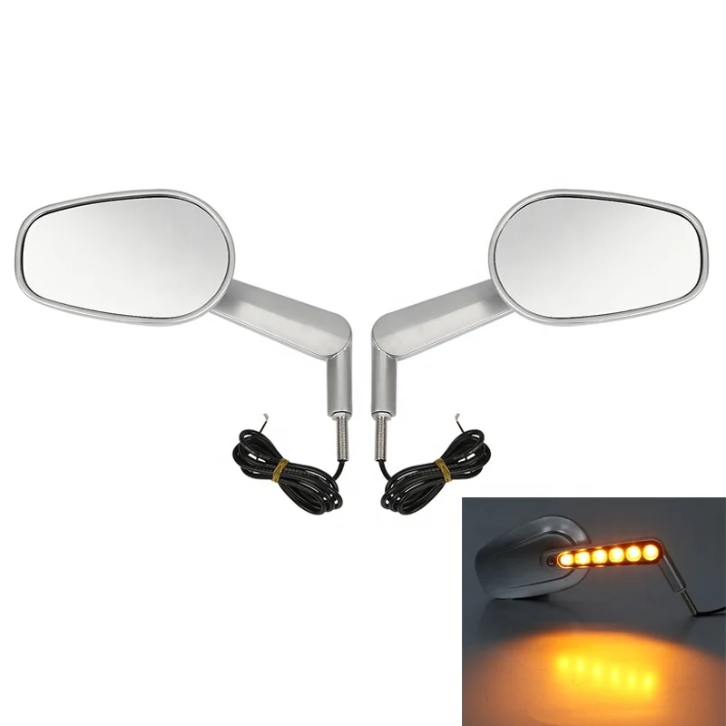 Muscle Rear View Mirrors LED Turn Signals Light Fit For Harley VRSCF V Rod 09-17