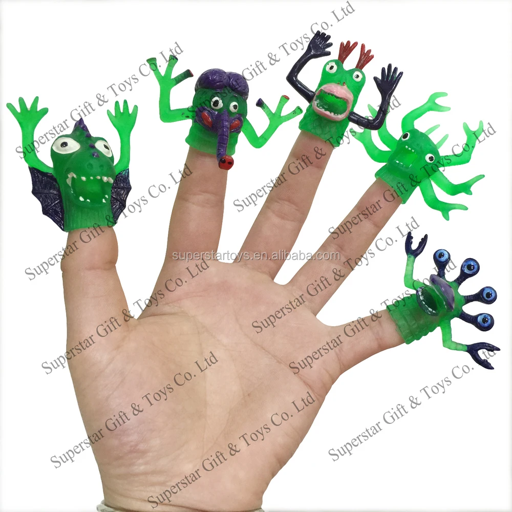 Plastic Finger Puppets Pvc Finger Monster Baby Hand Puppet Animal