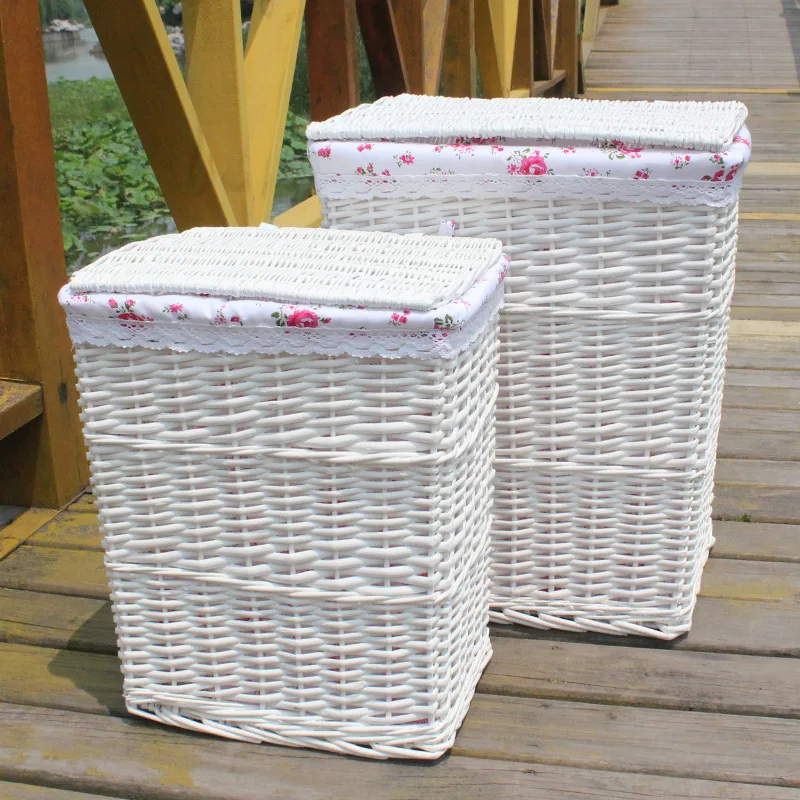 Large White Wicker Laundry Baskets With Lids White Laundry Baskets