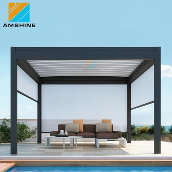 Outdoor Sun Shade Electric Canopy Awning With Wind Rain Sensor - Buy ...