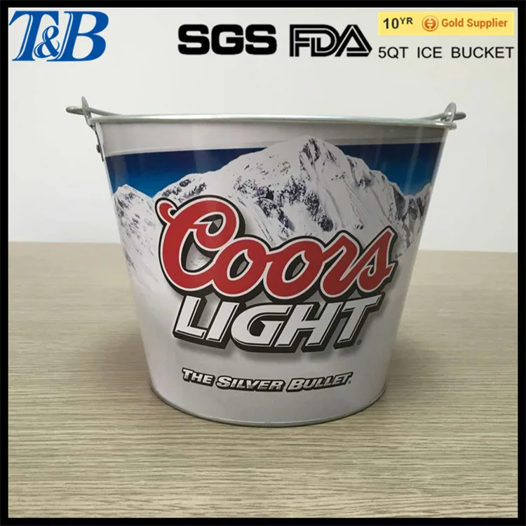 Bar Tool Ice Metal Beer Bucket With Colorful Printing Buy Logo