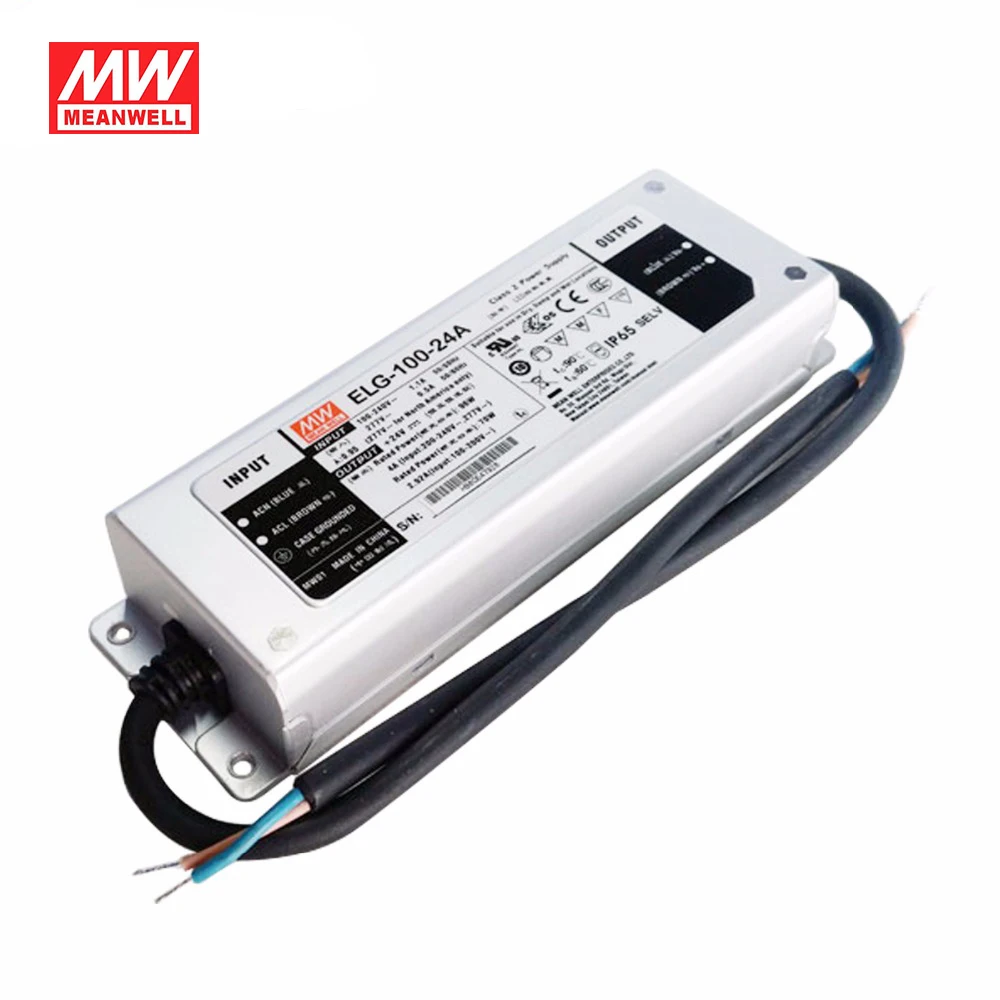MEAN WELL LED Driver, 42V Output, 100W Output, 2A Output, Constant Current  / Constant Voltage Dimmable