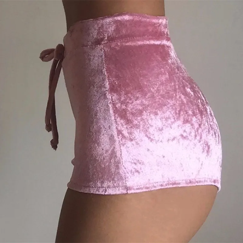 S-xl Women Velvet Drawstring Shorts Plus Size Casual High Waist 2019 Sexy  Skinny Booty Shorts Feminino