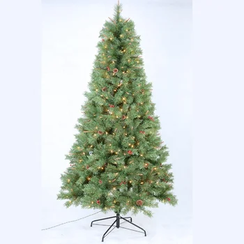 7 5ft Pre Lit Decorated Mix Needle Pvc Tree Christmas Tree