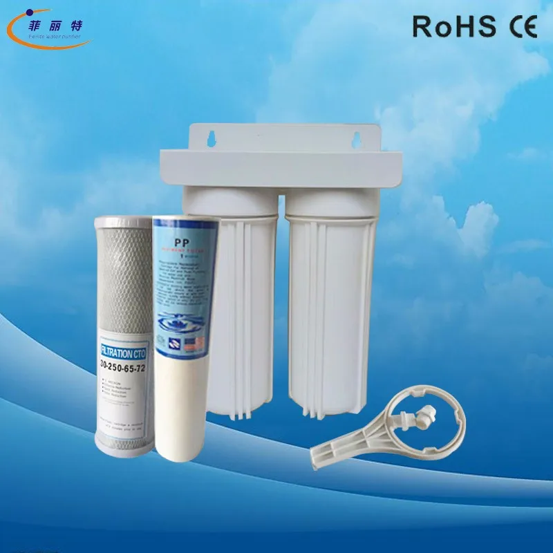 European Style Housing 2stage Pp+cto Prefiltration Water Filter System For Ro Water Purifiers