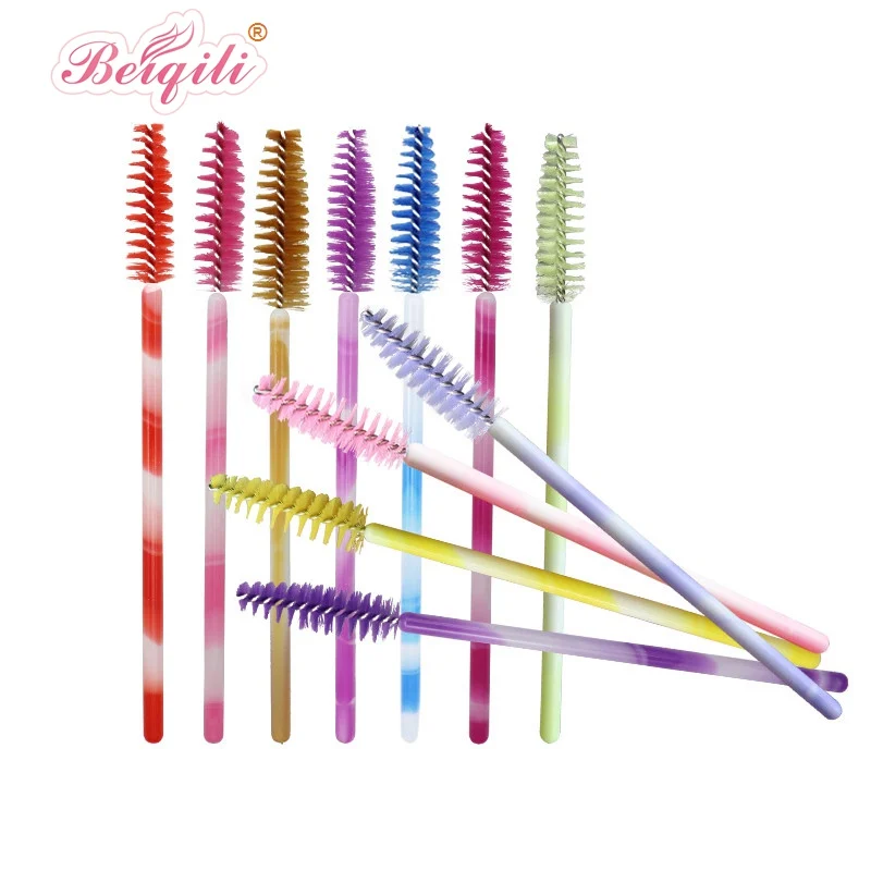 Colorful Plastic Mascara Brush For Eyelash Extension Nylon Eyelashes Disposable Mascara Wands