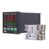 Digital LED PID Temperature Controller Thermometer Heating Cooling Control + SSR-25 DA Solid State Relay Module24V-380V 25A