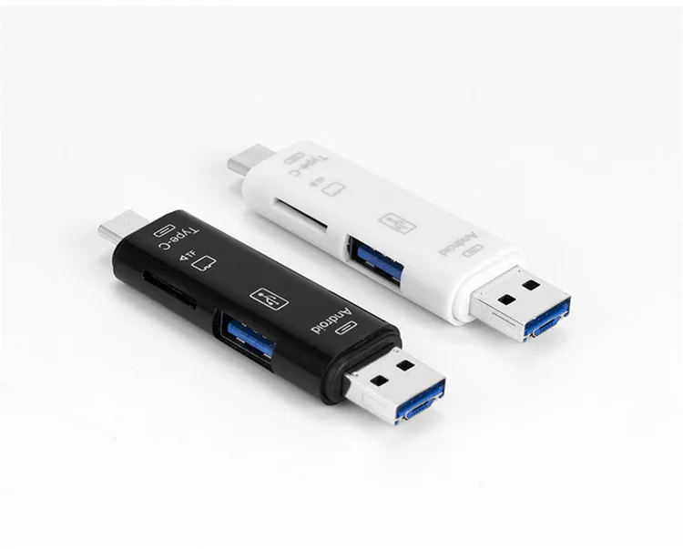 DKQ05 3 in 1 USB 2.0& Type C & Micro USB OTG TF Memory Multi Magnetic Card Reader for Samsung Huawei - ANKUX.COM