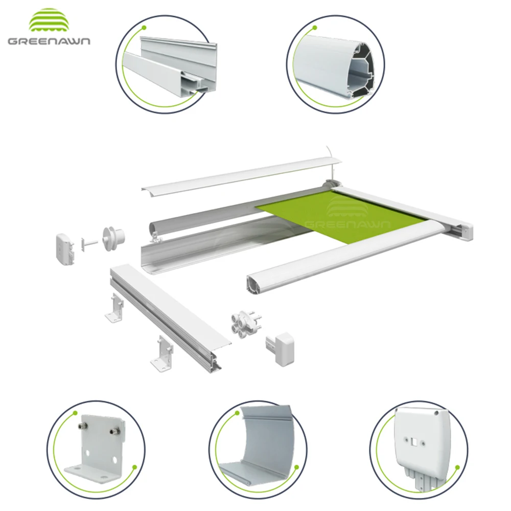 Outdoor Motorized Aluminum Retractable Roof Sun Shade For Patio Roof